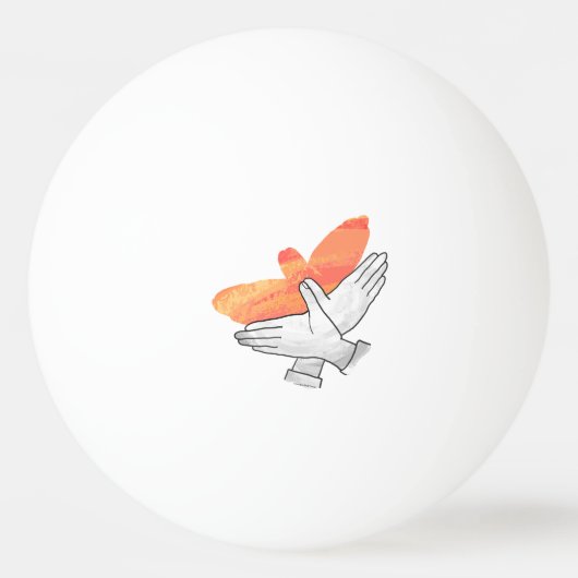 Hand Silhouette Eagle Sinaasappel Pingpongbal (Voorkant)