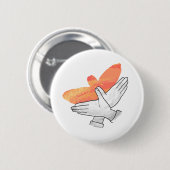 Hand Silhouette Eagle Sinaasappel Ronde Button 5,7 Cm (Voorkant /achterkant)