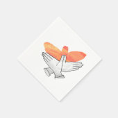 Hand Silhouette Eagle Sinaasappel Servet (Hoek)