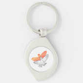 Hand Silhouette Eagle Sinaasappel Sleutelhanger (Voorkant)