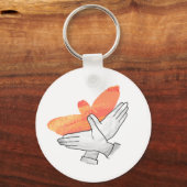 Hand Silhouette Eagle Sinaasappel Sleutelhanger (Voorkant)