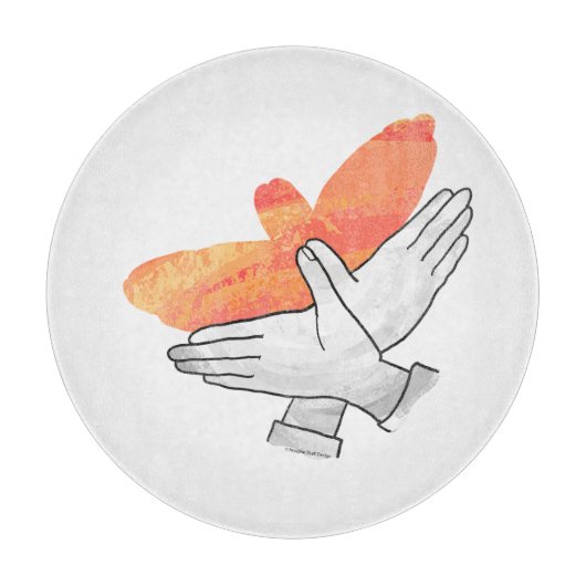 Hand Silhouette Eagle Sinaasappel Snijplank (Voorkant)