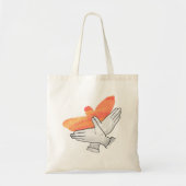 Hand Silhouette Eagle Sinaasappel Tote Bag (Voorkant)