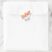 Hand Silhouette Eagle Sinaasappel Vierkante Sticker (Tas)