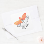 Hand Silhouette Eagle Sinaasappel Vierkante Sticker (Envelop)