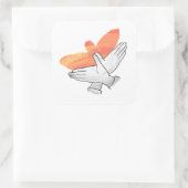 Hand Silhouette Eagle Sinaasappel Vierkante Sticker (Tas)