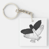 Hand Silhouette Eagle Sleutelhanger (voorkant)