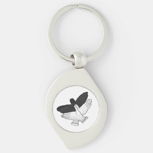 Hand Silhouette Eagle Sleutelhanger (Voorkant)
