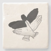Hand Silhouette Eagle Stenen Onderzetter (Voorkant)