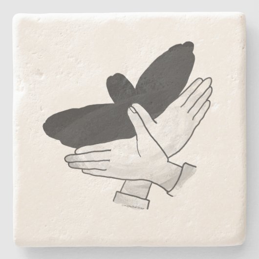 Hand Silhouette Eagle Stenen Onderzetter (Voorkant)