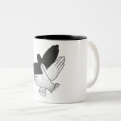 Hand Silhouette Eagle Tweekleurige Koffiemok (Voorkant rechts)