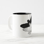 Hand Silhouette Eagle Tweekleurige Koffiemok (Voorkant links)