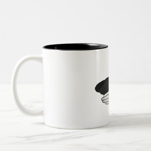 Hand Silhouette Eagle Tweekleurige Koffiemok (Links)