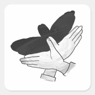 Hand Silhouette Eagle Vierkante Sticker