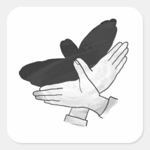 Hand Silhouette Eagle Vierkante Sticker
