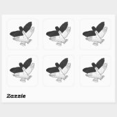 Hand Silhouette Eagle Vierkante Sticker (Vel)