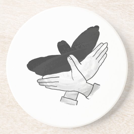 Hand Silhouette Eagle Zandsteen Onderzetter (Voorkant)