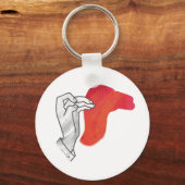 Hand Silhouette Kameel Rood Sleutelhanger (Voorkant)
