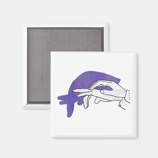 Hand Silhouette Miereneter Paars Magneet (Voorkant / Achterkant)