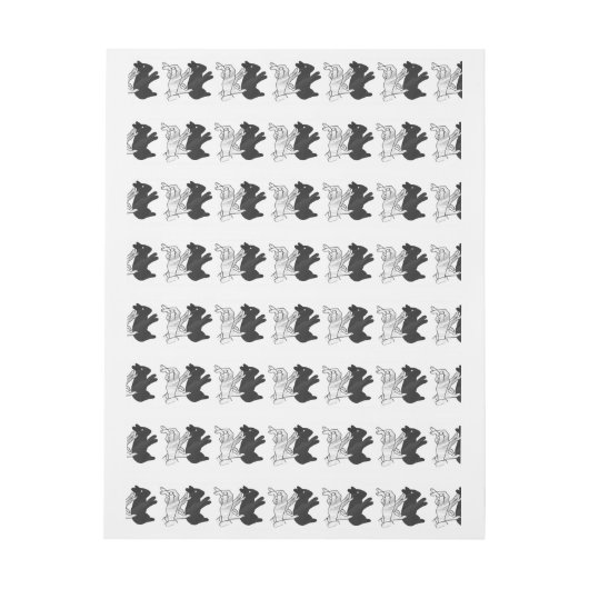 Hand Silhouette Rabbit Adreslabel Wikkel (Vel)