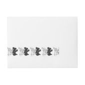 Hand Silhouette Rabbit Adreslabel Wikkel (Voorkant)