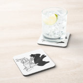 Hand Silhouette Rabbit Bier Onderzetter (Rechterzijde)