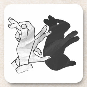 Hand Silhouette Rabbit Bier Onderzetter