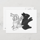Hand Silhouette Rabbit Briefkaart (Voorkant / Achterkant)