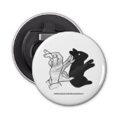 Hand Silhouette Rabbit Button Flesopener (Voorkant)