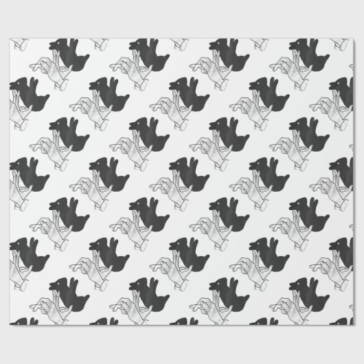 Hand Silhouette Rabbit Cadeaupapier (Vlak)