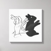 Hand Silhouette Rabbit Canvas Afdruk (Voorkant)