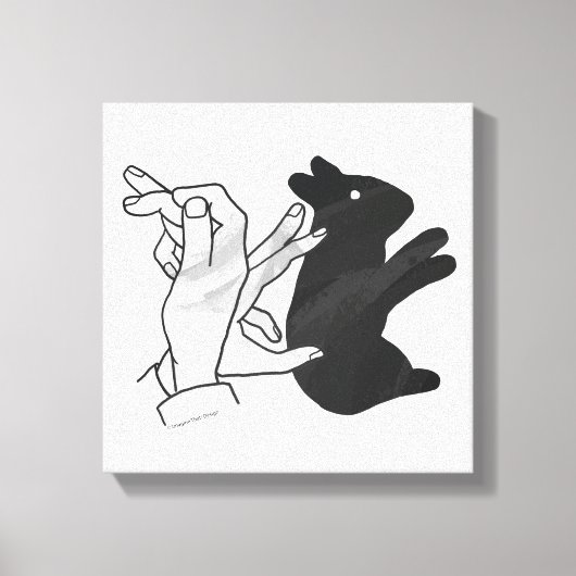 Hand Silhouette Rabbit Canvas Afdruk (Voorkant)