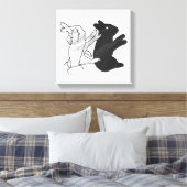 Hand Silhouette Rabbit Canvas Afdruk (Insitu (Slaapkamer))