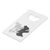 Hand Silhouette Rabbit Creditkaart Flessenopener (Achterkant Gekanteld)