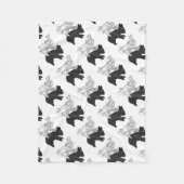 Hand Silhouette Rabbit Fleece Deken (Voorkant)