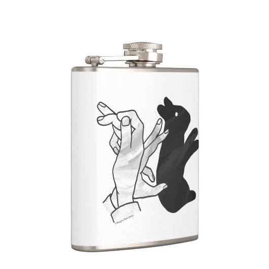 Hand Silhouette Rabbit Heupfles (Rechts)