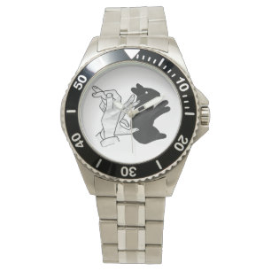 Hand Silhouette Rabbit Horloge