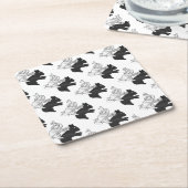 Hand Silhouette Rabbit Kartonnen Onderzetters (Schuin)