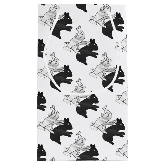 Hand Silhouette Rabbit Klein Cadeauzakje (Achterkant)