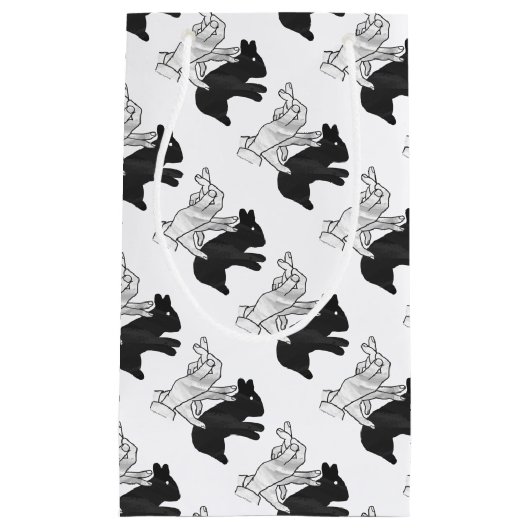 Hand Silhouette Rabbit Klein Cadeauzakje (Voorkant)