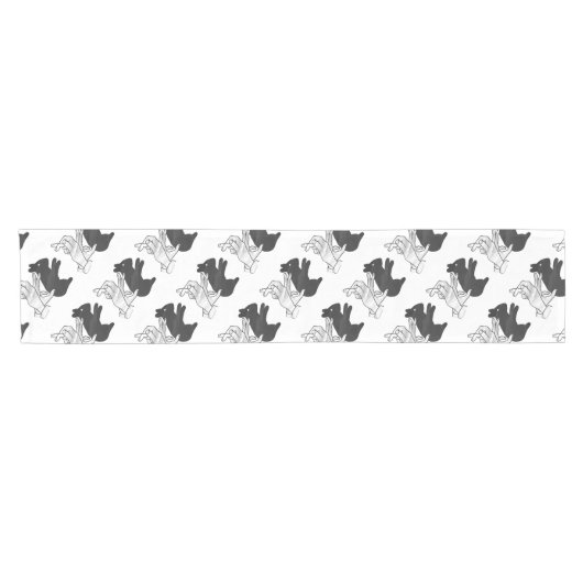 Hand Silhouette Rabbit Korte Tafelloper (Horizontaal)