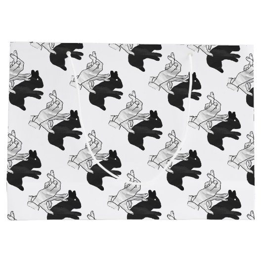 Hand Silhouette Rabbit Large Cadeautasje (Achterkant)