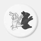 Hand Silhouette Rabbit Magneet (Voorkant)