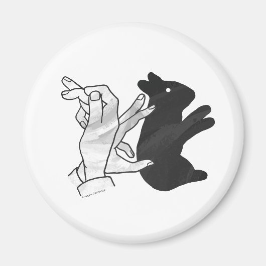 Hand Silhouette Rabbit Magneet (Voorkant)