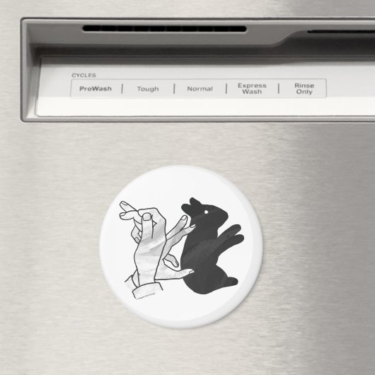 Hand Silhouette Rabbit Magneet (Insitu (Vaatwasser))