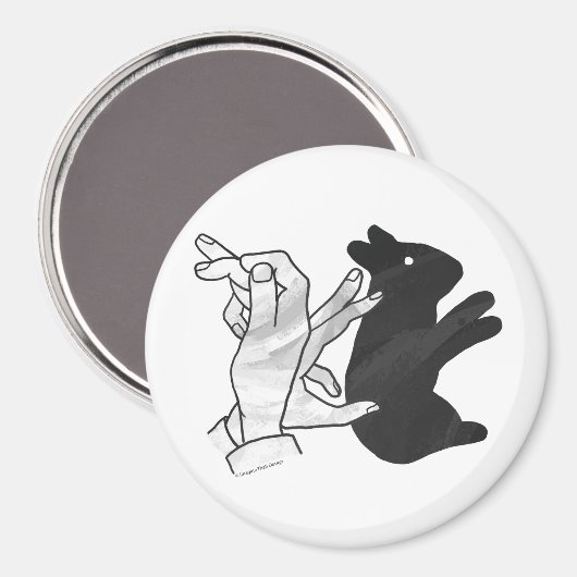 Hand Silhouette Rabbit Magneet (Voorkant / Achterkant)