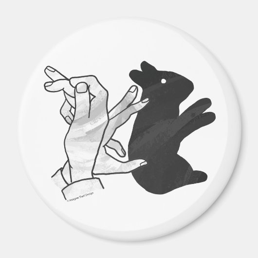 Hand Silhouette Rabbit Magneet (Voorkant)