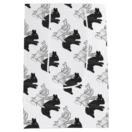 Hand Silhouette Rabbit Medium Cadeauzakje (Achterkant)