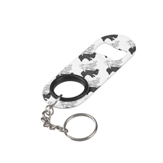 Hand Silhouette Rabbit Mini Flessenopener (Achterkant Gekanteld)