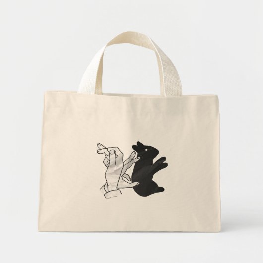 Hand Silhouette Rabbit Mini Tote Bag (Voorkant)